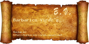 Barbarics Virág névjegykártya