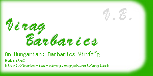 virag barbarics business card